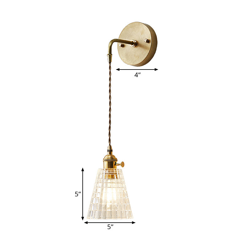 Manon Textured Glass Tapered Wall Light Sconce