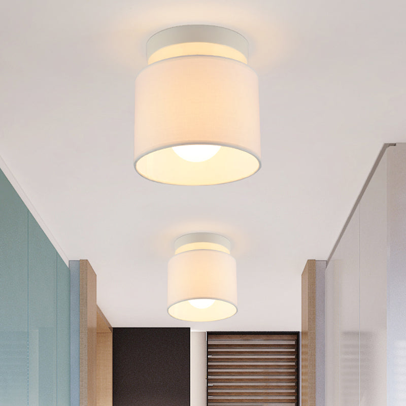 Manon Fabric Barrel Semi Flush Ceiling Light