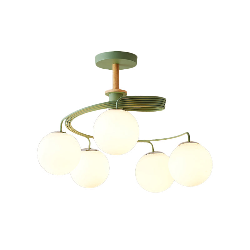 Aurélie Swirl Nordic Semi-Flush Chandelier