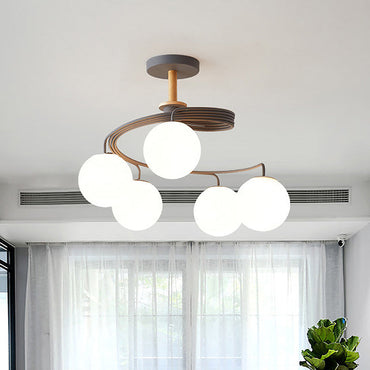 Aurélie Swirl Nordic Semi-Flush Chandelier