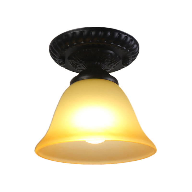 Adeline Vintage Bell Glass Semi Flush Ceiling Light