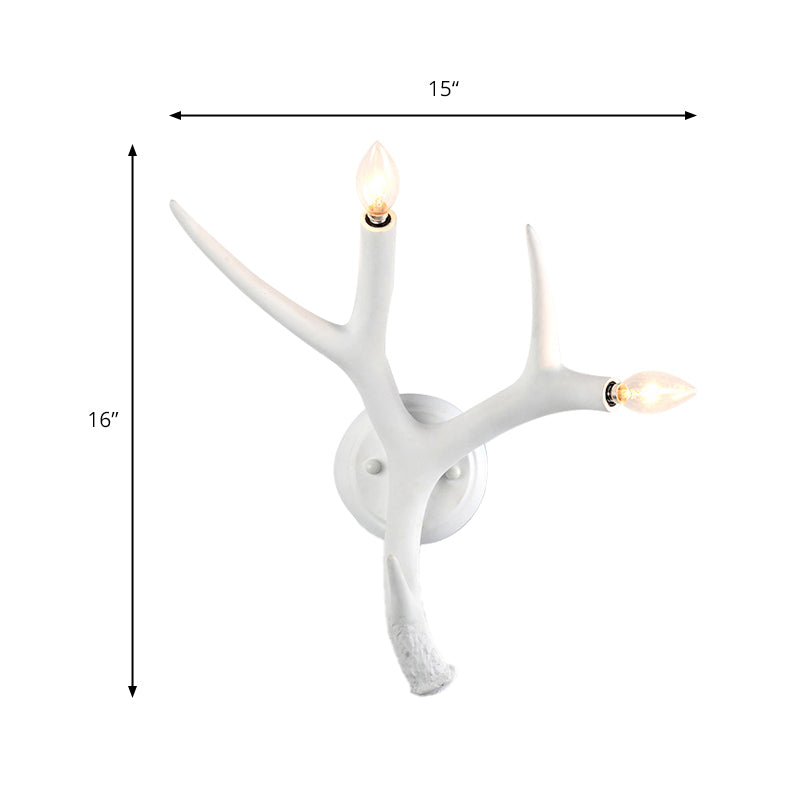 Léonie Resin Antler 2-Light Wall Sconce White