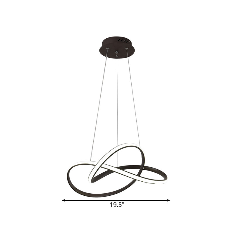 Marceline Twine LED Chandelier in Black & White