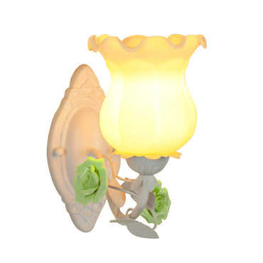 Isabelle American Garden Wall Lamp Metal and Glass LED Lighting
