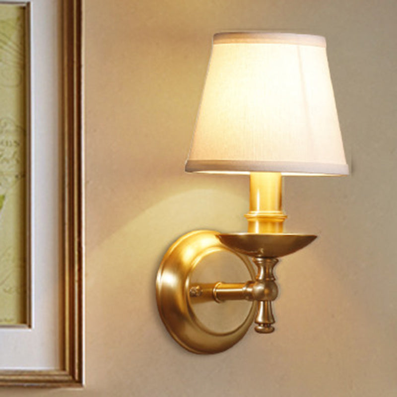 Amélie Tapered Fabric Wall Lamp Gold Traditional
