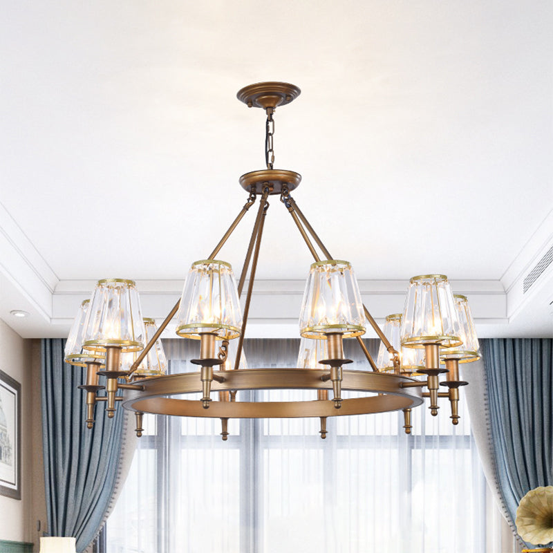 Adrienne Faceted Crystal Conic Chandelier