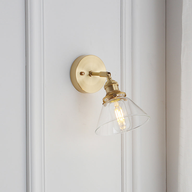 Clara Conical Glass Industrial Wall Lamp