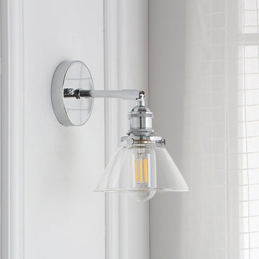 Clara Conical Glass Industrial Wall Lamp