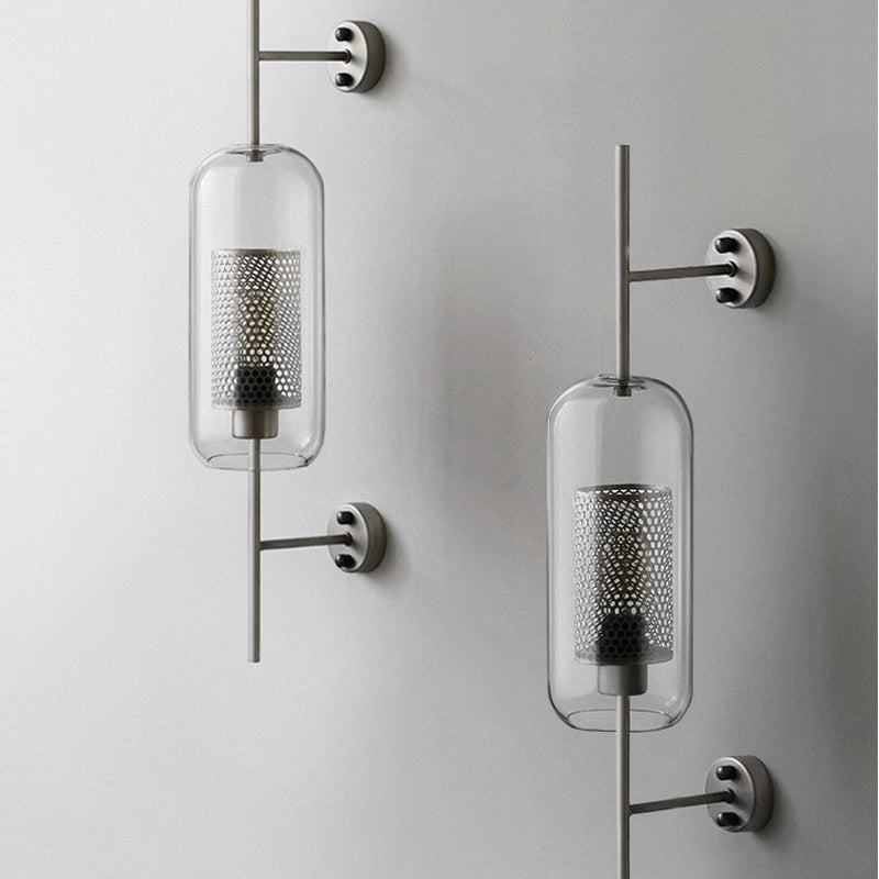 Elodie Pill Capsule Wall Lamp Clear Glass