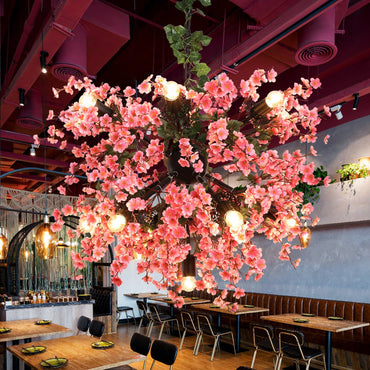 Colette Pink Starburst Blossom Chandelier Light