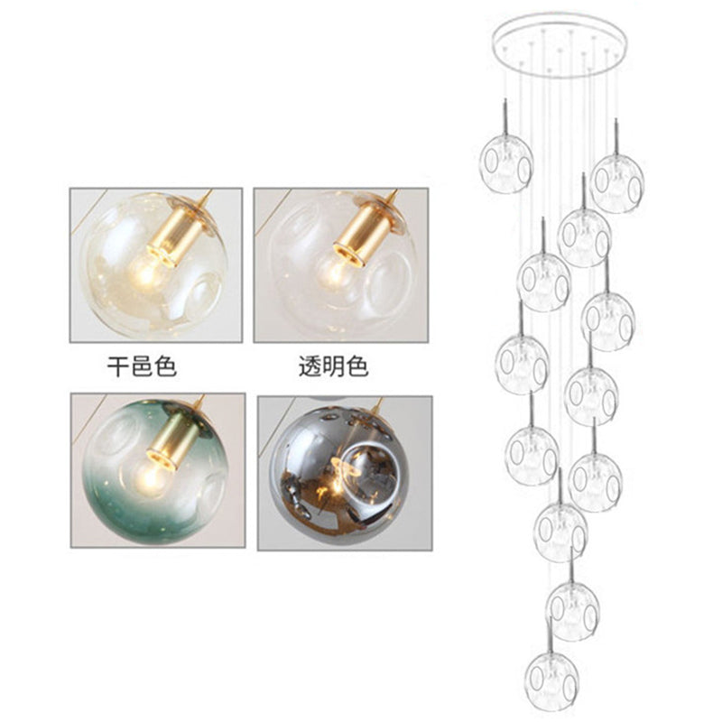 Élise Handblown Cognac Glass Multi-Light Pendant