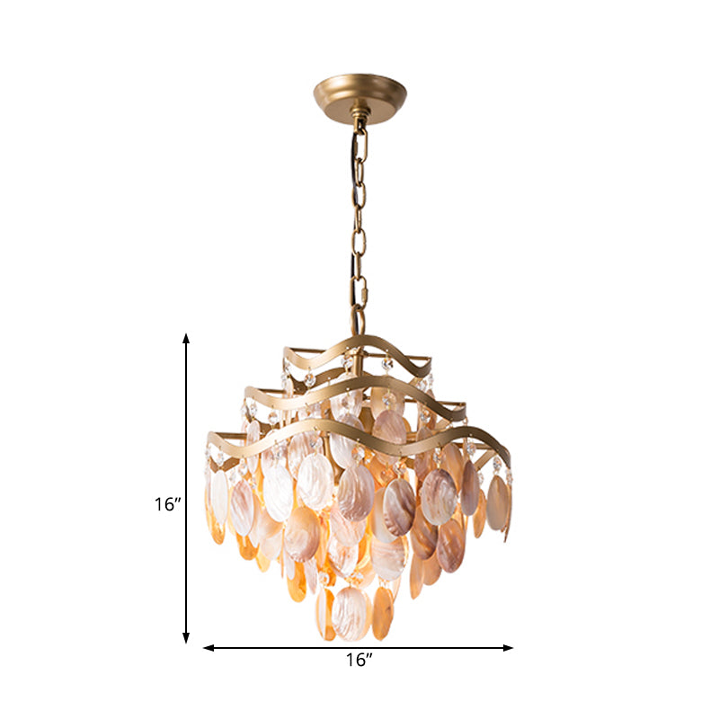 Madeleine 3-Tier Seashell Ring Chandelier