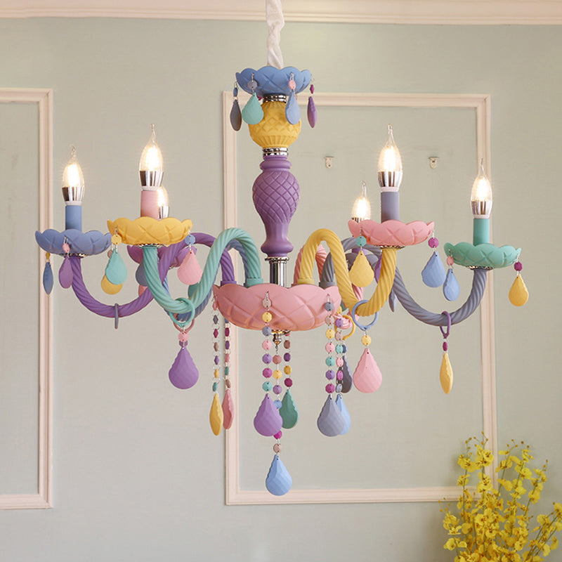 Amélie Purple Macaron Glass Kids Candelabra Chandelier