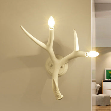 Léonie Resin Antler 2-Light Wall Sconce White