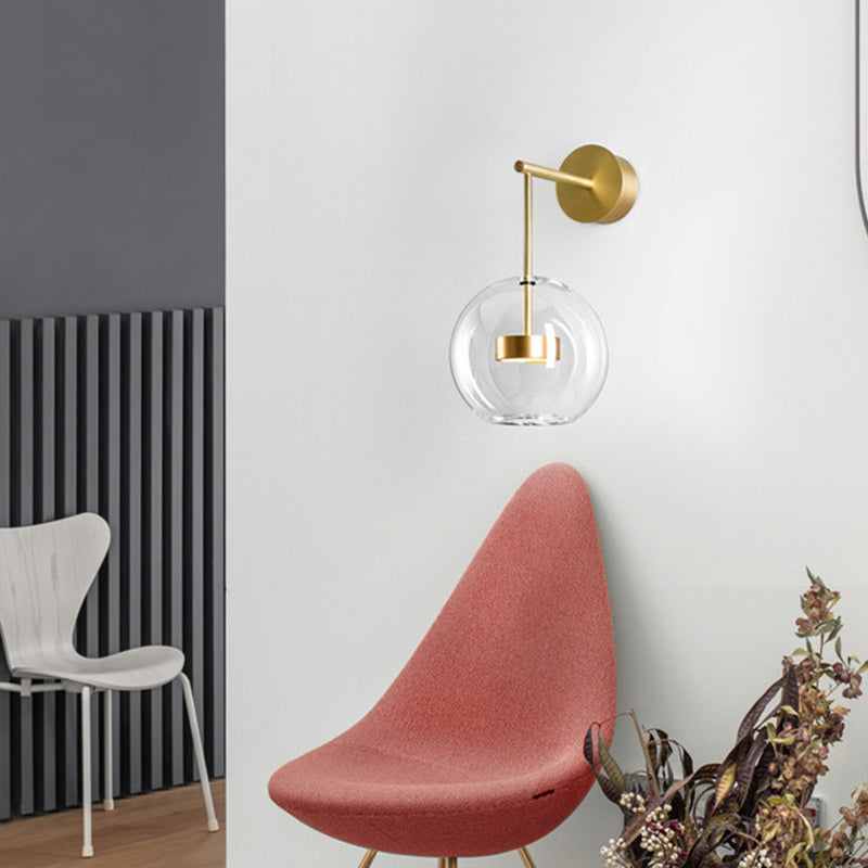Isabelle Glass Sphere LED Wall Light Sconce