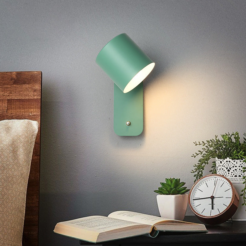 Amélie Swivel Cylinder Reading Wall Lamp – Nordic Metal, 5 to 9 Inch