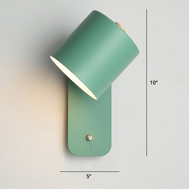 Amélie Swivel Cylinder Reading Wall Lamp – Nordic Metal, 5 to 9 Inch