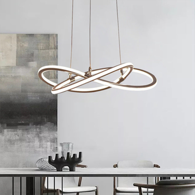 Clara Strip LED Pendant Light Gold Modern Chandelier