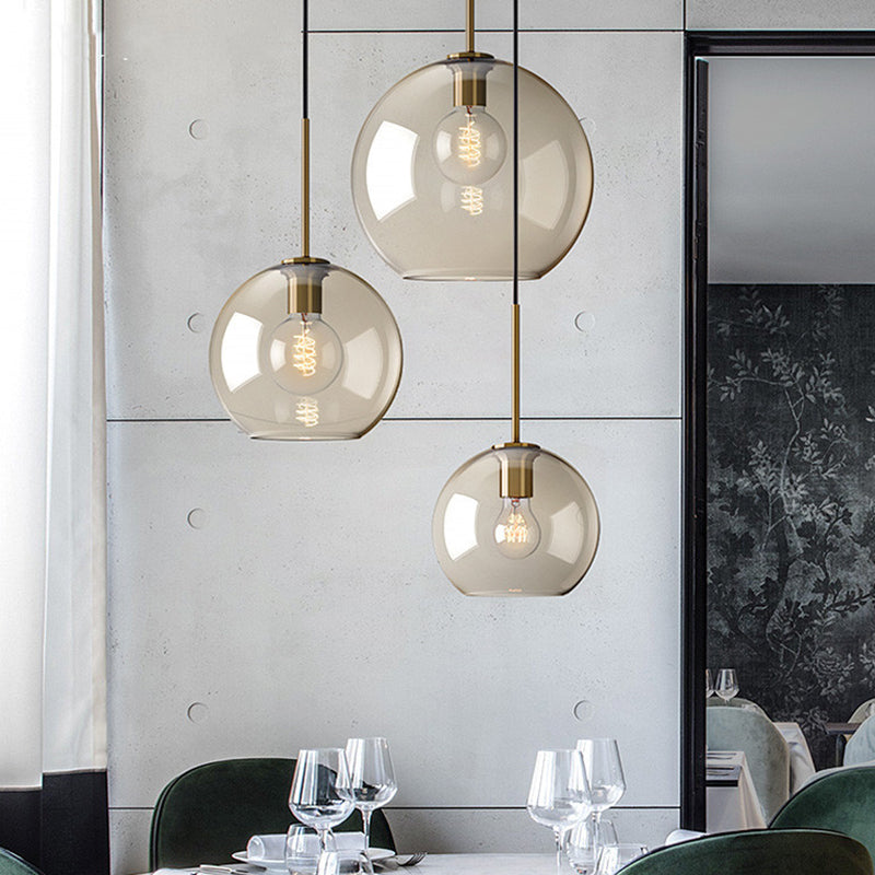 Élise Cognac Glass Modern Pendant Ceiling Light