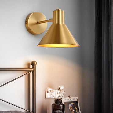Clémence Brass Flared Dome Wall Reading Lamp