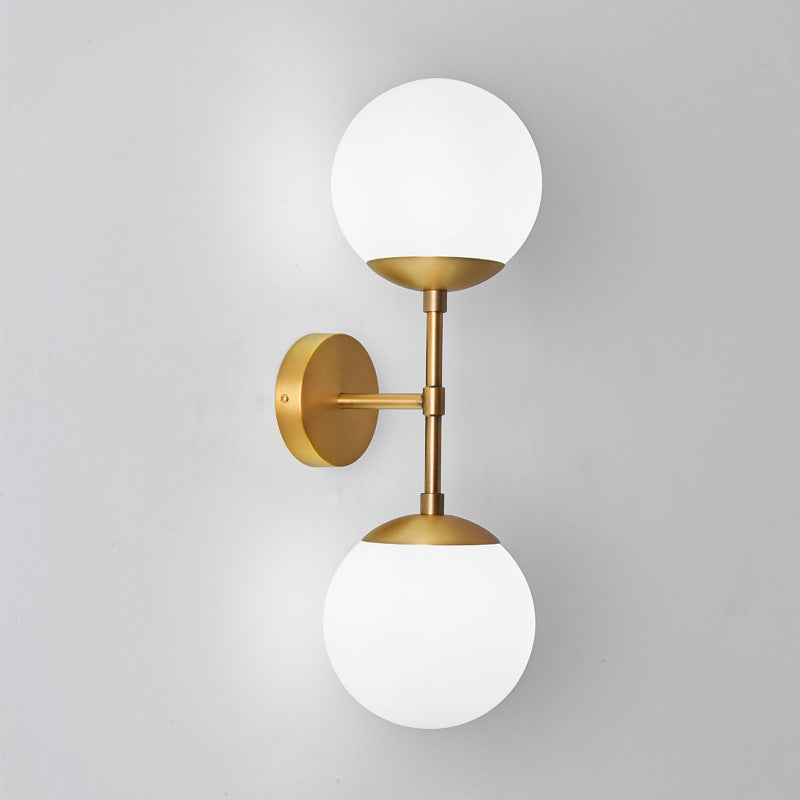 Sophie Brass Double Globe Wall Light Sconce