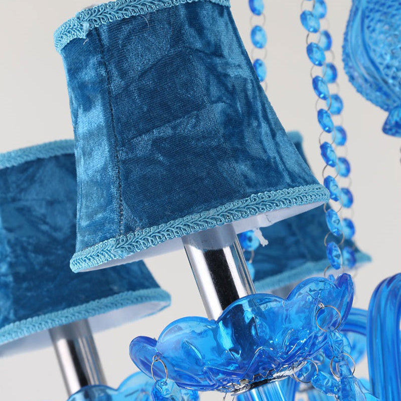 Amélie Blue Crystal Candle Pendant Chandelier Modern 6/18 Light