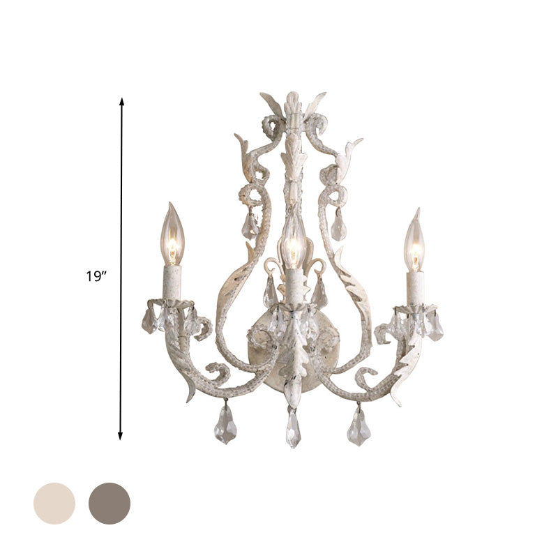 Élise Traditional Candlestick 3-Head Crystal Wall Sconce