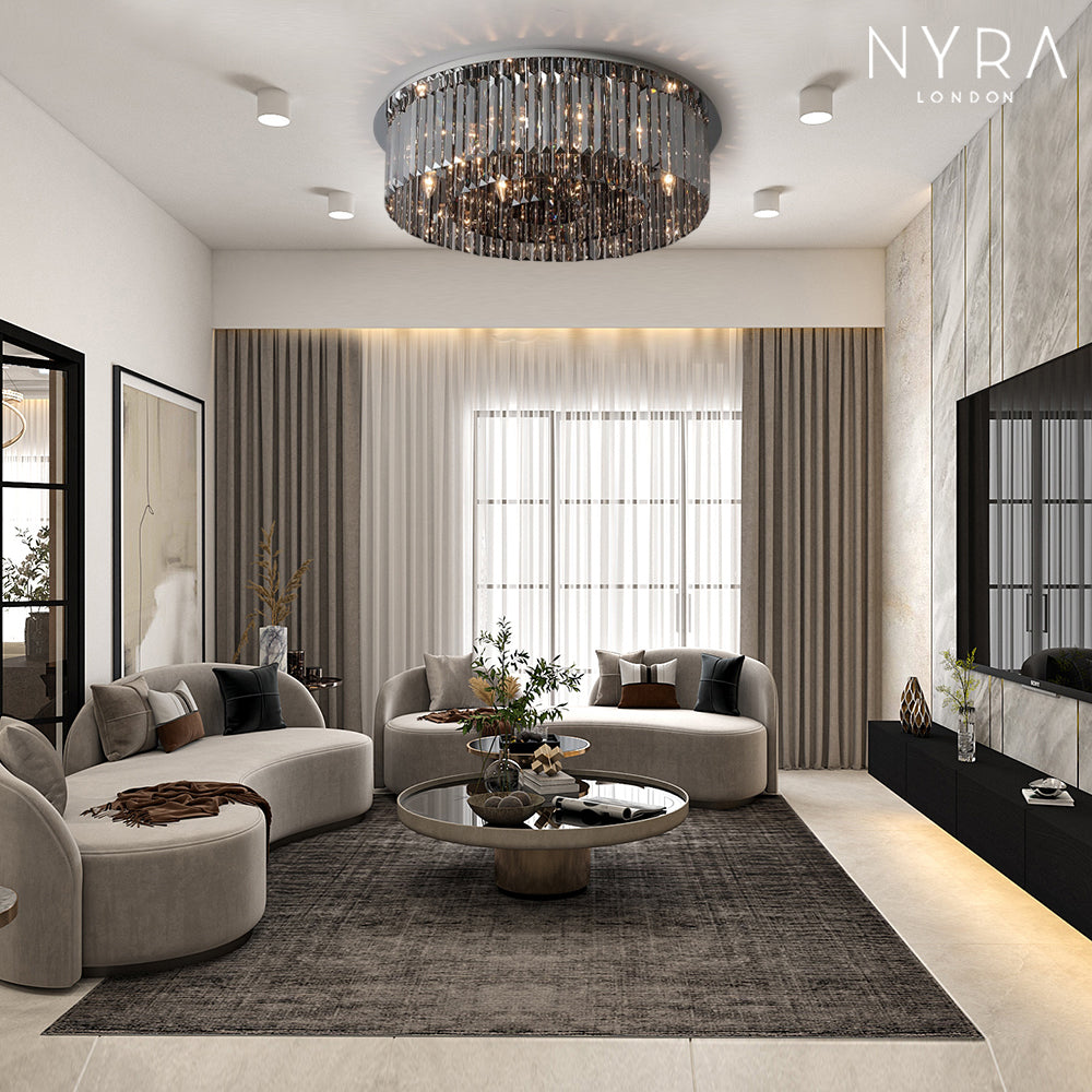 Celeste Luxury Smoke Grey Crystal Chandelier