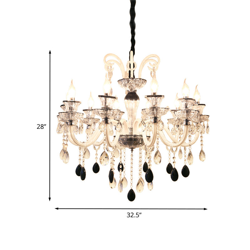 Geneviève Vintage Crystal Candlestick Chandelier Pendant Light