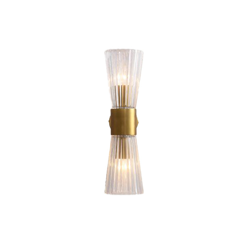 Thérèse Hourglass Wall Lamp with Clear Prismatic Glass and Brass