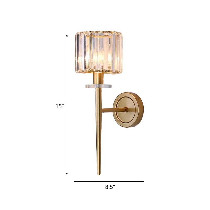 Madeleine Crystal Block Gold Wall Sconce