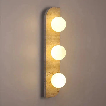 Élodie Arco Travertine LED Wall Sconce