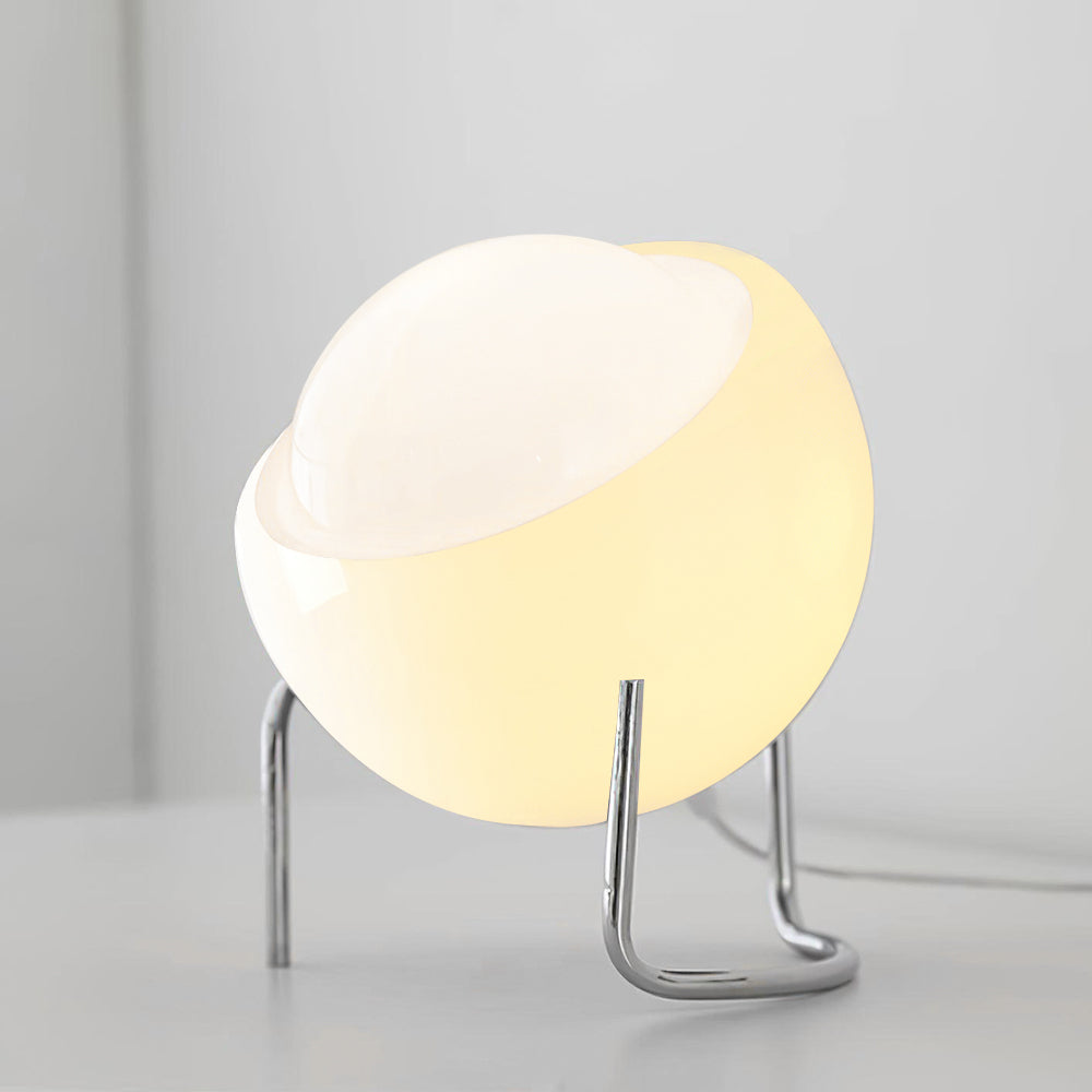 Margaux Bauhaus Dome Table Lamp with Curved Metal Base