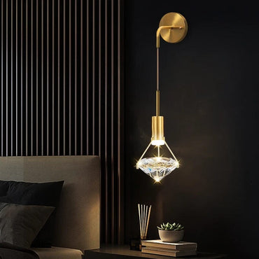 Aurélien Diamond Crystal Wall Lamp with Elegant Modern Glow