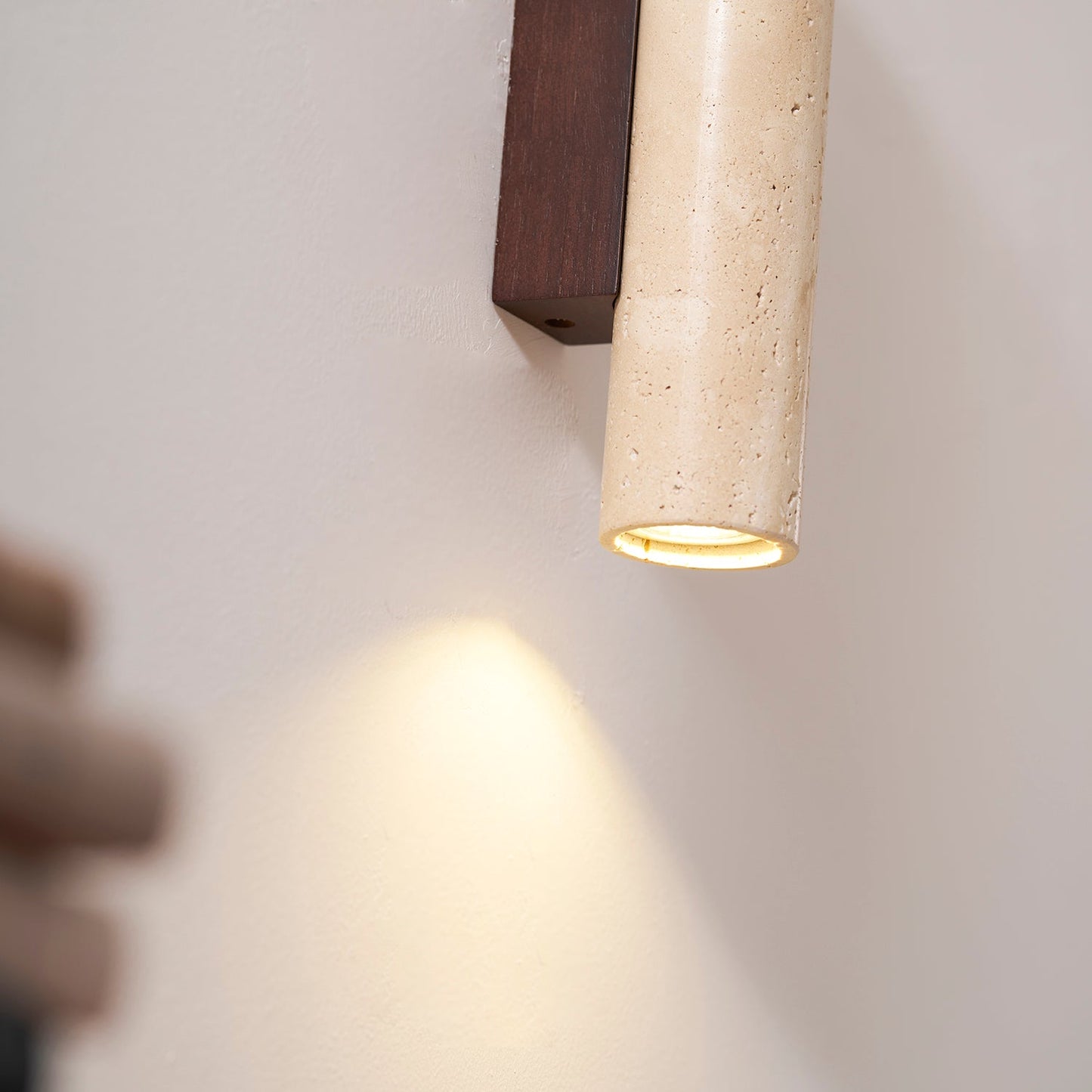 Aurélie Core Wall Lamp Wood and Travertine LED Lighting