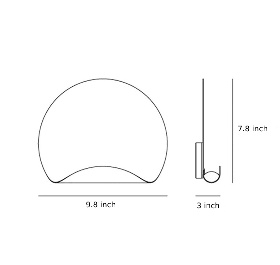 Aurélie Eclipse Curved Metal Wall Lamp