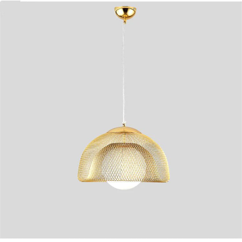 Élise Cocoon Net Metal LED Pendant Light Gold Chrome Modern Luxury Fixture