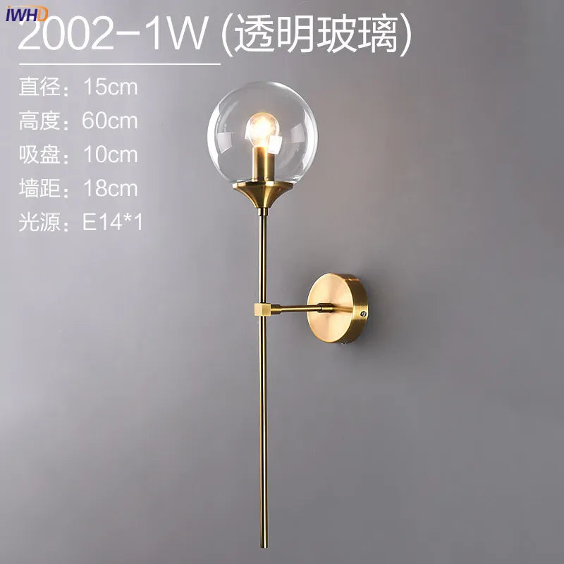 Madeleine Glass Globe Wall Light