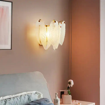 Élodie Crystal Leaf Wall Lamp with Elegant Industrial Design