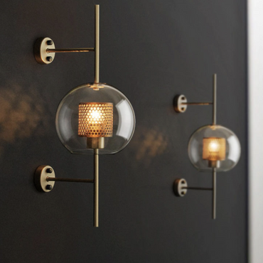 Camille Honeycomb Glass & Metal Sconce Light