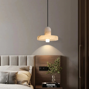Élise Marble Glow Pendant Light Copper Accent Ceiling Lamp