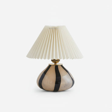 Élina Pleated Cavolo Table Lamp with Fabric and Glass Design