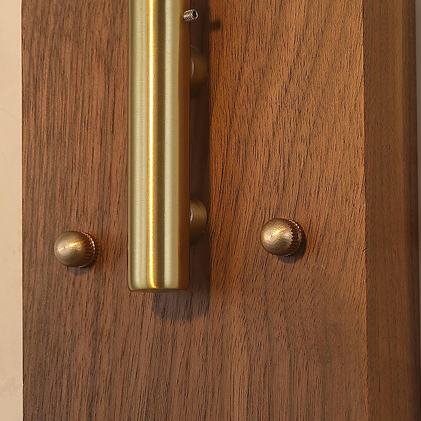Amélie Retro Plug-In Wall Lamp with Walnut and Glass Design