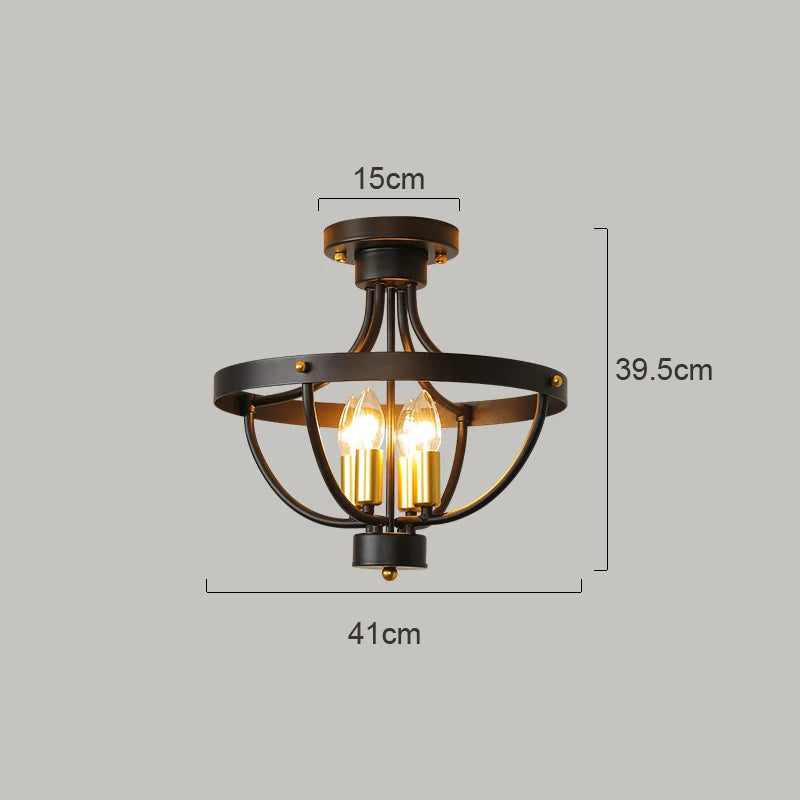 Céleste Geometric Farmhouse 4-Light Pendant Chandelier Fixture