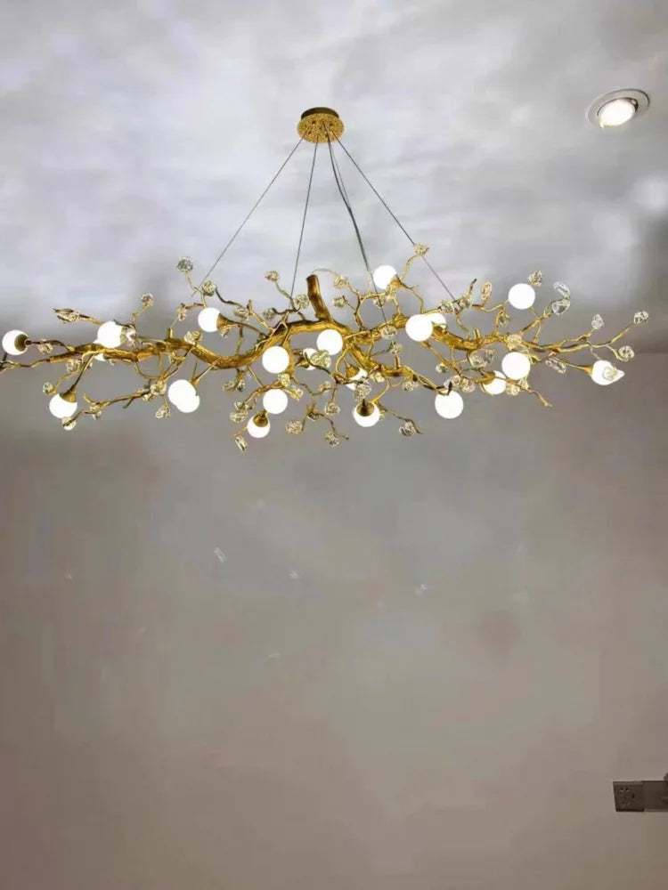 Élise Crystal Branch Chandelier Luxury Villa Ceiling Light