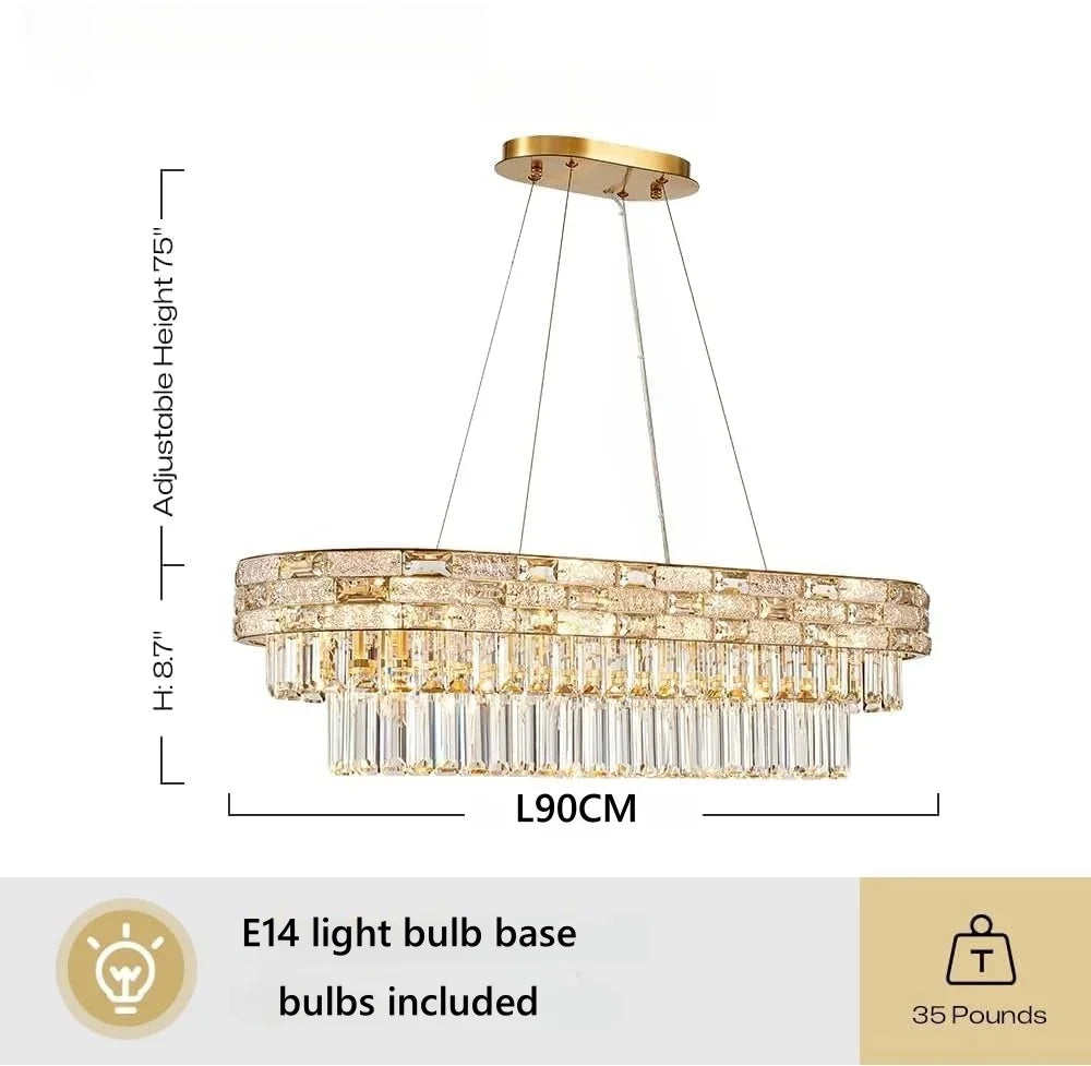Luxury Circular Crystal Pendant Chandelier for Dining and Living Room
