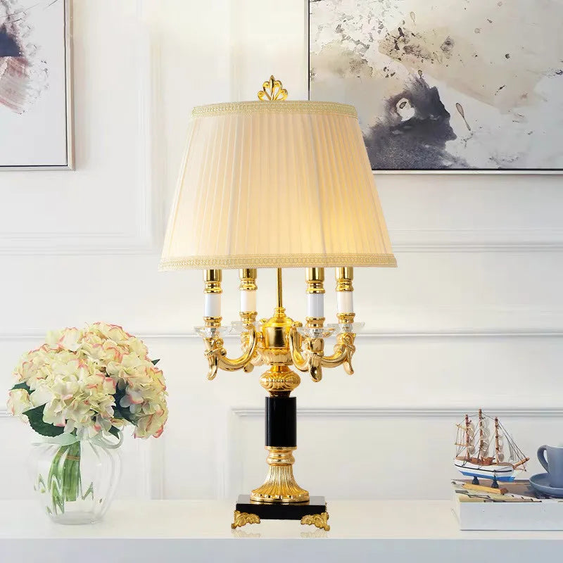 Élysée Luxury Black & Gold Crystal Table Lamp
