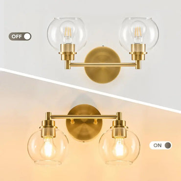 Élodie 2-Light Globe Vanity Wall Light E26 Glass Fixture