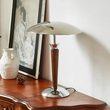 Noémie Wood & Chrome Desk Lamp