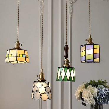 Amélie Vintage Copper Glass LED Pendant Light E27 Cord Lamp